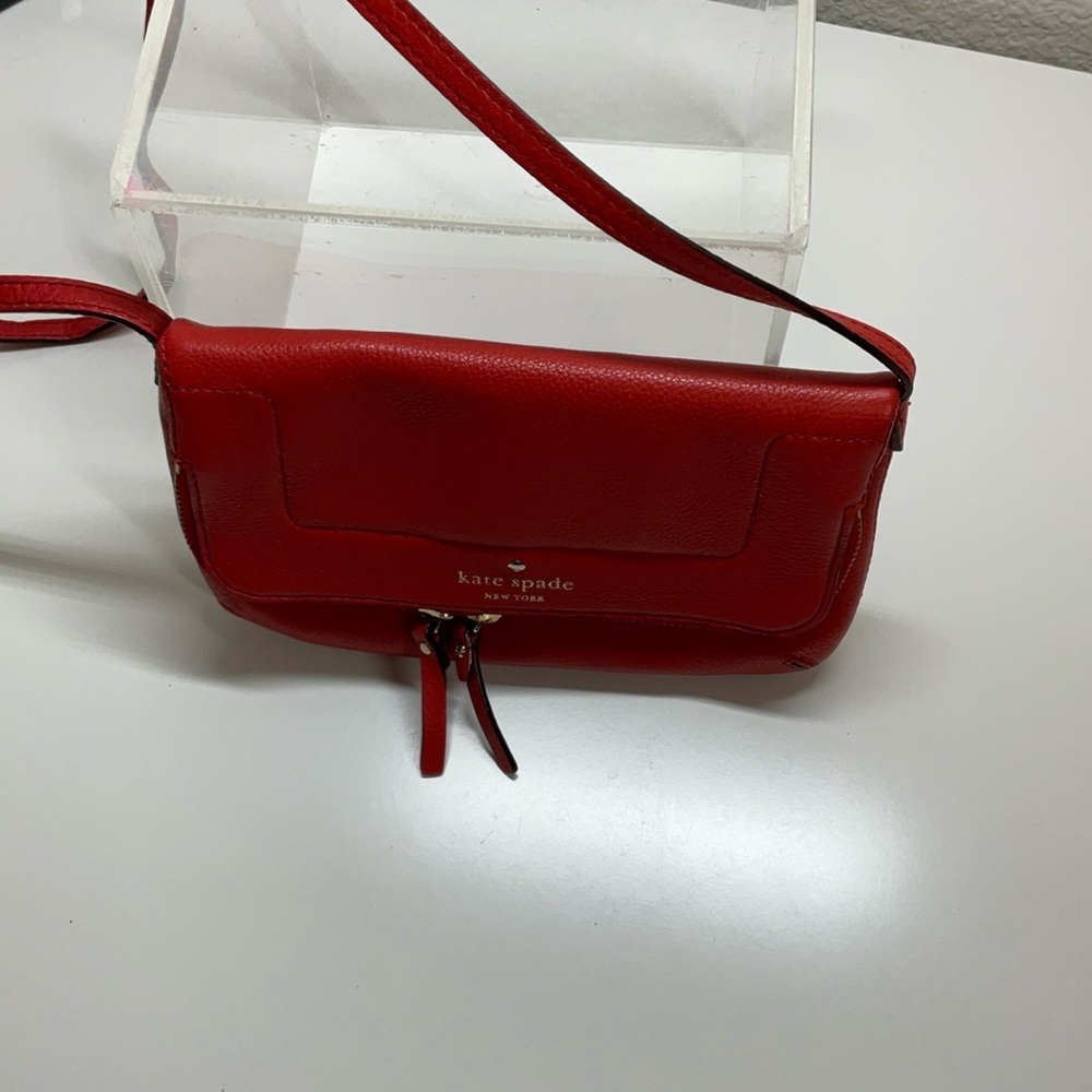 Kate Spade Mariana Mansfield leather Crossbody bag persimmon red - Picture 5 of 12